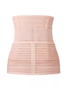 A postpartum recovery belly wrap back view showing adjustable straps and lower back support on a white background.